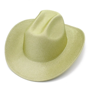 Sombrero de Vaquero Occidental con Purpurina Brillante para Mujer Hombre Lentejuelas Centelleantes Fiesta Discoteca Fedora Jazz