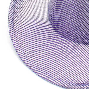 Close-up detail of the purple and silver striped weave on the western cowboy hat brim