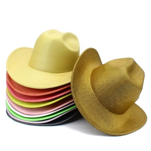 Μεταλλικό Καπέλο Cowboy Με Γκλίτερ Για Γυναίκες Άνδρες Λαμπερό Κοστούμι Πάρτι Φαρδύ Γείσο Πούλιες Φεστιβάλ Τζαζ Καρναβάλι