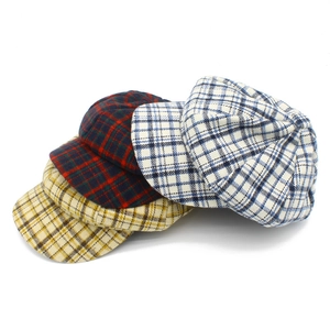 Gorras de estilo británico a cuadros de lana en varios patrones retro para otoño e invierno