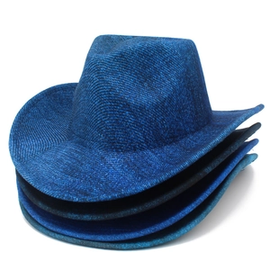 Vintage Western Cowboyhut Für Herren Damen Breite Krempe Fedora Jazz Hut Marmortextur Partyhut Baumwollmischung Rollrand