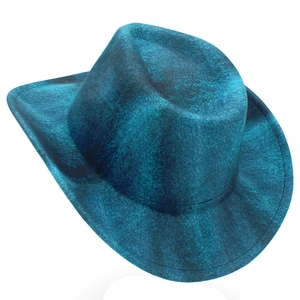Vintage dunkelblauer Western Cowboyhut mit Marmortextur und breiter Krempe für Partys