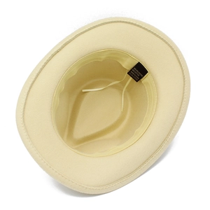 Detail of kids western cowboy hat interior with adjustable strap and cotton blend fabric