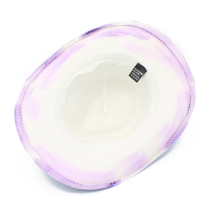 Detail view of the interior tag showing 65% cotton and 35% polyester material on a fedora