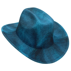 Classic navy blue western cowboy hat with a textured finish and stylish flat brim for parties