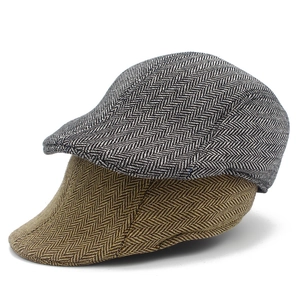 Vintage Visgraat Platte Pet Heren Britse Stijl Ivy Duckbill Baret Katoenmix Lente Herfst Casual Outdoor Newsboy Hat