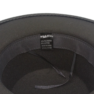Detail view of cotton-polyester hat interior with sweatband and adjustable drawstring