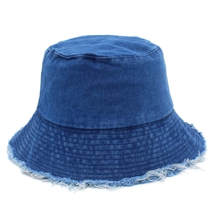 Bob classique en denim bleu foncé avec bords effilochés pour hommes et femmes
