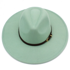 Vintage Wide Brim Fedora Hat For Men Women Cotton Blend Panama Jazz Hat With Belt Buckle Autumn Winter Church Sun Hat