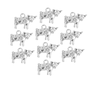 Set mit 10 Vintage Silber Büffel Anhängern für DIY Halsketten und Armbänder Zubehör