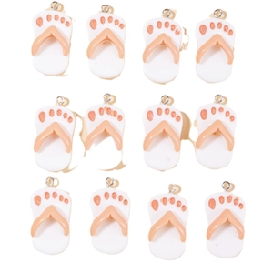 Lot de 12 breloques tongs en résine pour bijoux DIY et accessoires de sac à main