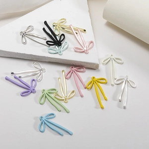 Colorful alloy bow pendants for DIY jewelry making earrings bracelets and necklaces