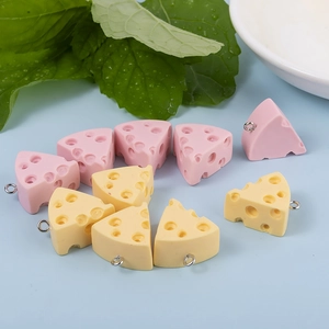 Resin Simulated Cheese Bread Cake Pendants Handmade DIY Jewelry Making Accessories For Earrings Keychain Decor Sweet Small Charms
