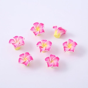 Set mit sieben 15 mm großen Plumeria-Blütenperlen mit Farbverlauf für DIY-Schmuckherstellung