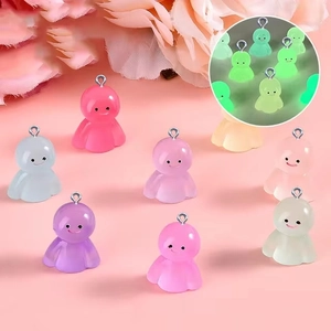 Pendentifs fantômes d'Halloween lumineux en résine pastel pour bijoux DIY et décoration