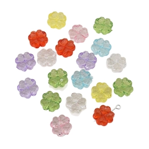 Colorful clover-shaped acrylic faceted beads for DIY handmade jewelry bracelets