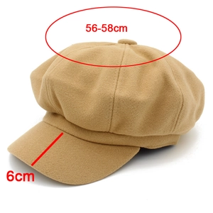 Detailansicht der khakifarbenen Wollbaske mit 56-58 cm Kopfumfang und 6 cm Krempe