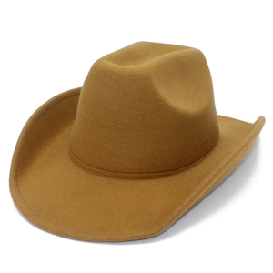 Western Cowboy Hat Retro Polyester Felt Fedora Wide Brim Pinched Crown Roll Edge Sun Hat For Men Women Outdoor Party