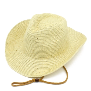 Klassischer Strohhut im Cowboy-Stil mit verstellbarem Kinnriemen und breiter Krempe für Sommer