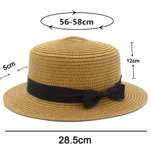 Specifiche taglia per cappello di paglia con circonferenza 56-58cm e altezza di 12cm