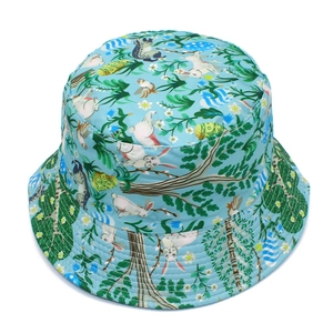 Cappello da sole azzurro con stampa coniglietti e uova di Pasqua per adulti