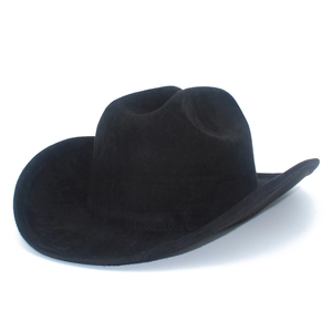 Classic black wide brim cowboy hat in high-quality felt with rolled edges for men and women