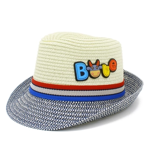 Cappello di Paglia Estivo per Bambini Fedora Protezione Solare Traspirante Intrecciato Cappello da Spiaggia Con Decorazione Mucca per Ragazzi Ragazze