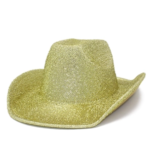 Women Men Sequin Cowboy Hat Western Style Wide Brim Glitter Jazz Hat For Party Festival Halloween Costume Accessories