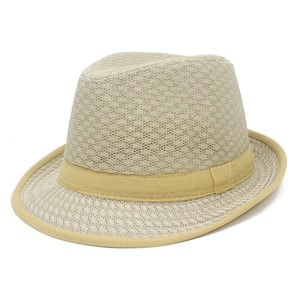 Sommer Mesh Fedora Hut Atmungsaktiv Britischer Jazz-Stil Kappe Für Herren Damen Outdoor Sonnenschutz Strand Reise Hut