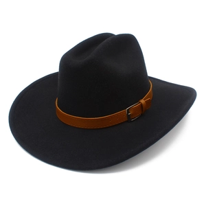 Classico Cappello Fedora Cowboy Occidentale Per Uomo Donna Feltro Di Lana Tesa Larga Cappello Jazz Da Esterno Con Cintura In Pelle