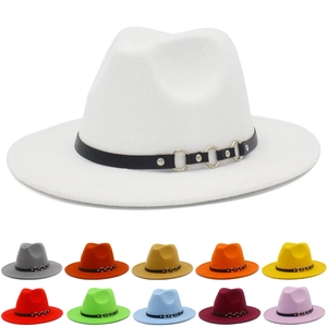 Cappello Fedora classico con fascia in pelle e anello metallico in undici colori diversi