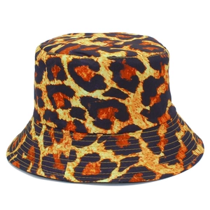 Classic leopard print bucket hat with durable stitching and flat brim for outdoor casual wear