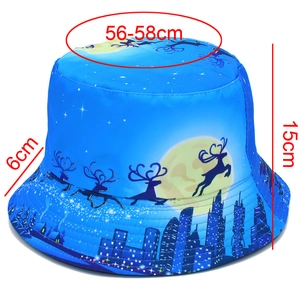 Detailed size specifications for Christmas elk bucket hat with 56-58cm head circumference