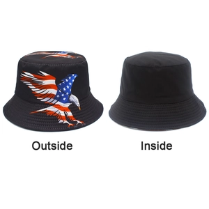 Detailed side-by-side view showing the reversible eagle print and plain black interior