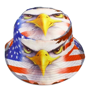 Cappello da pescatore con bandiera americana e aquila per protezione solare all'aperto