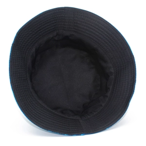 Chapeau bob réversible à imprimé dragon ethnique en coton bleu et noir