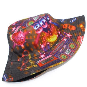 Bob vintage avec motifs de cassettes et boules disco des années 80 imprimés en 3D