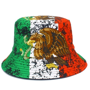 Sombrero de Pescador Bandera de México Águila Emblema Doble Cara Algodón Protección Solar para Hombre Mujer