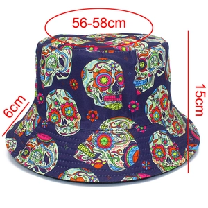 Guía de tallas detallada para gorro de pescador con calaveras, contorno 56-58 cm