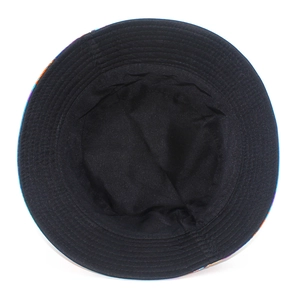 Detail view of the interior black lining and durable stitching of the lion print bucket hat