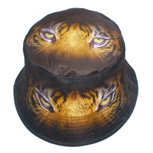 Cool tiger eye pattern reversible bucket hat for outdoor sun protection and fashion