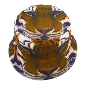 Cool tiger pattern bucket hat for men and women with wide brim and reinforced stitching