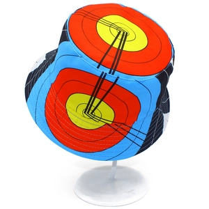 Reversible bucket hat with retro colorful geometric bullseye pattern for outdoor sun protection