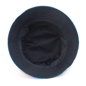 Detail view of the black cotton lining and durable stitching on the inner bucket hat brim