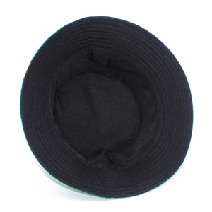 Detail view showing the inner stitching and high-quality finish of this black bucket hat