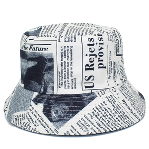 Chapeau bob imprimé journal rétro pour hommes et femmes avec design de style vintage