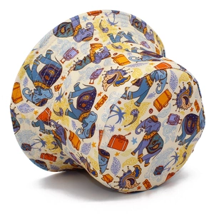 Chapeau bob réversible polyvalent avec motifs éléphants et palmiers pour voyage à la plage