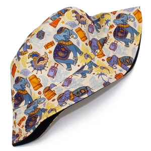 Chapeau de soleil réversible avec imprimé éléphant exotique et palmiers, bob élégant