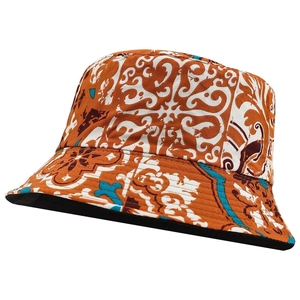 Vintage Baroque Print Cotton Bucket Hat For Men Women Sun Protection Outdoor Casual Foldable Fashion Fisherman Sunshade Cap