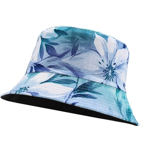 Women's Floral Print Cotton Bucket Hat Wide Brim Sun Protection Breathable Vacation Style Fisherman Hat For Outdoor Travel